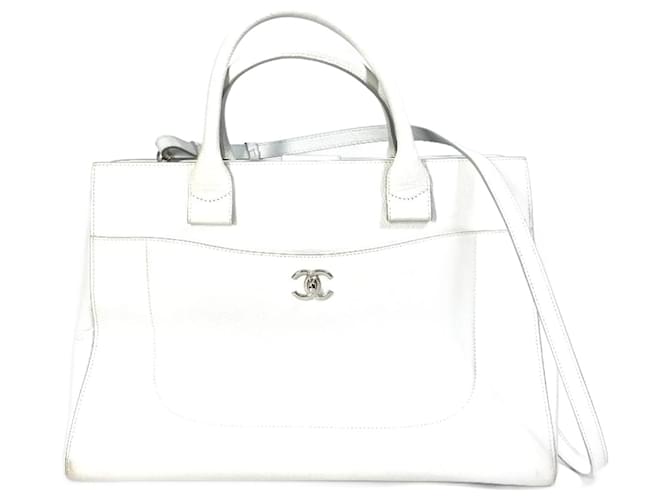 Chanel A69931 CC Mark 2WAY Shoulder Bag White Leather  ref.1472646