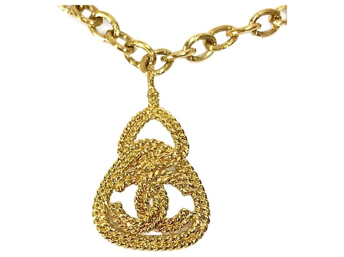 Colar banhado a ouro Chanel CC Mark Dourado  ref.1472650