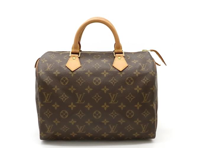 Sac à main Louis Vuitton Monogram Speedy 30 Cuir vernis Marron  ref.1472682