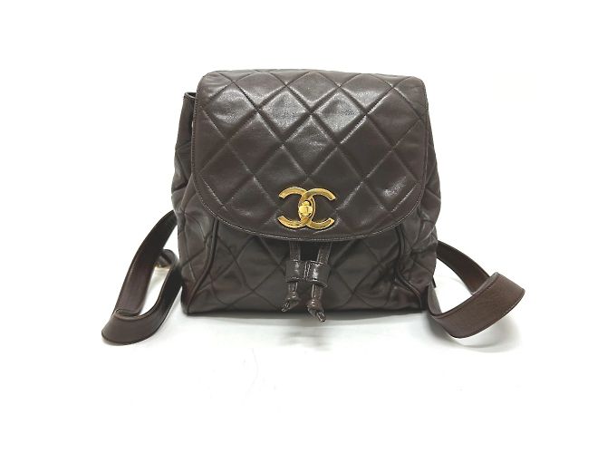 Chanel CC Mark Chain Backpack Brown