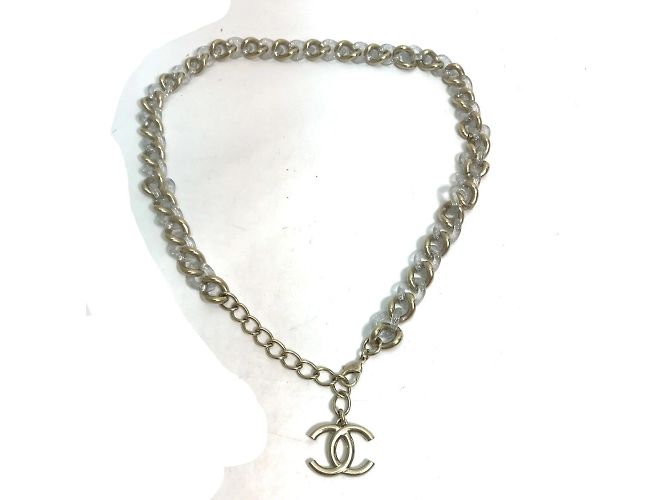 Cinto de glitter com corrente 17K Chanel Dourado