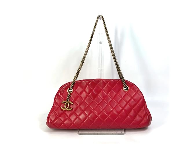 Bolsa de ombro de couro vermelho Chanel  ref.1472725