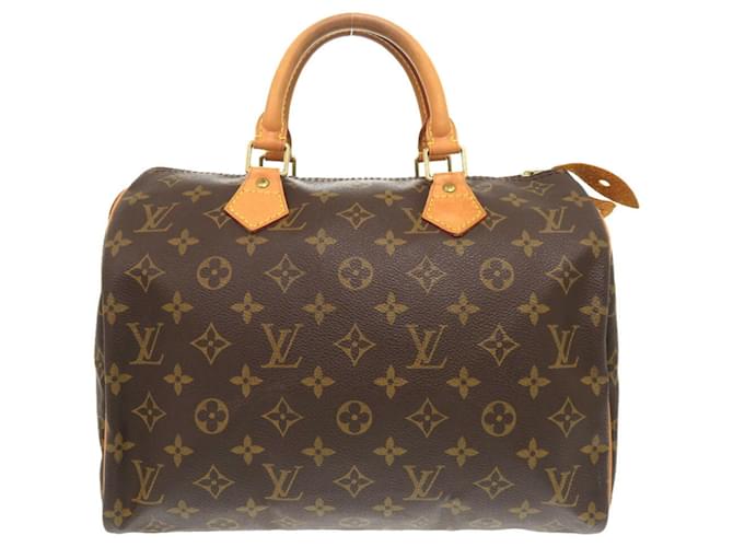 Bolso Louis Vuitton Speedy 30 Monogram Castaño Charol  ref.1472759