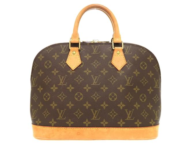 Louis Vuitton Alma Monogram Handbag Brown Patent leather  ref.1472772