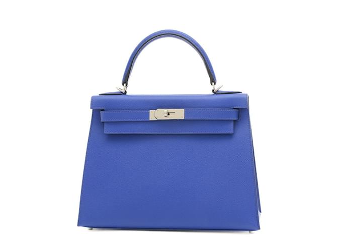 Hermès Hermes Kelly 28 Handbag in Blue Electric Leather  ref.1472810