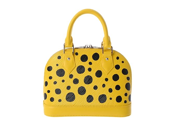 Alma BB Handtasche aus der Zusammenarbeit Louis Vuitton Epi LV x YK Yayoi Kusama Gelb Leder  ref.1472893