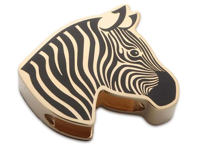 Hermès Hermes Zebra Metal Scarf Ring Black Golden  ref.1472904