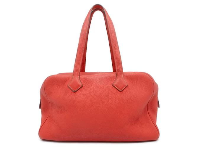 Hermès Sac tote Hermes Victoria 35 en Rose Jaipur Cuir  ref.1472919