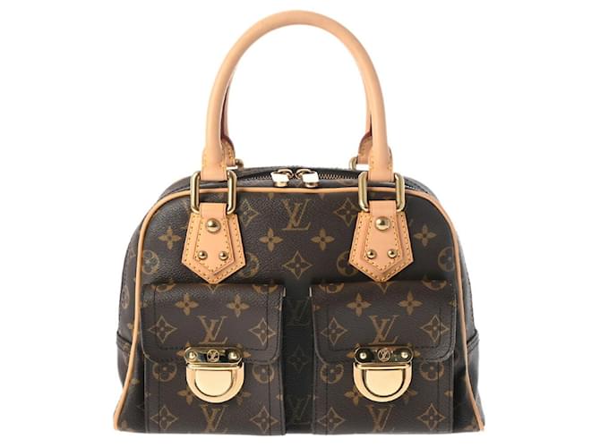 Borsa Louis Vuitton Monogram Manhattan PM Marrone Pelle verniciata  ref.1472935