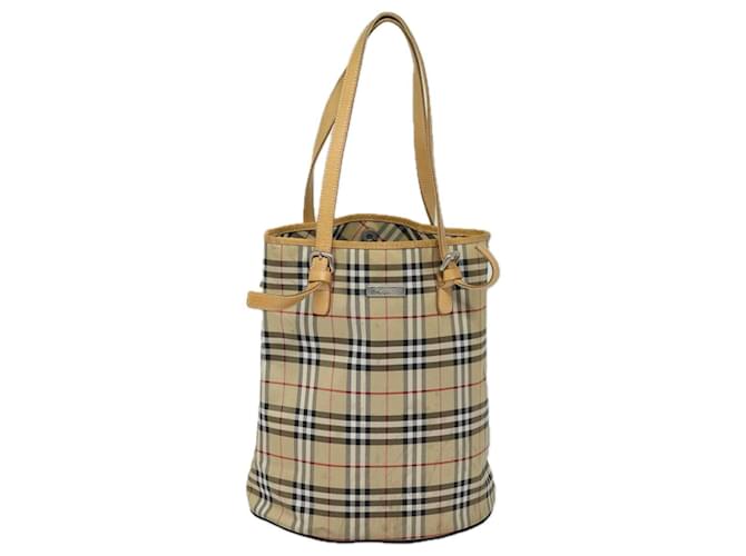 Autre Marque Burberrys Nova Check Blue Label Shoulder Bag Canvas Beige Auth 81140 Cloth  ref.1473053