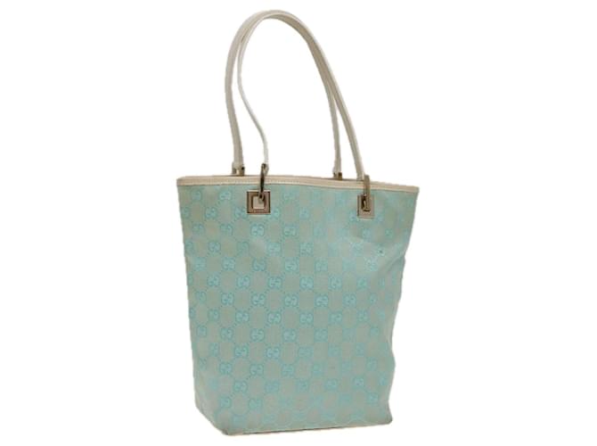 Sac fourre-tout en toile GG Gucci bleu clair 002 1099 Auth 81207  ref.1473119