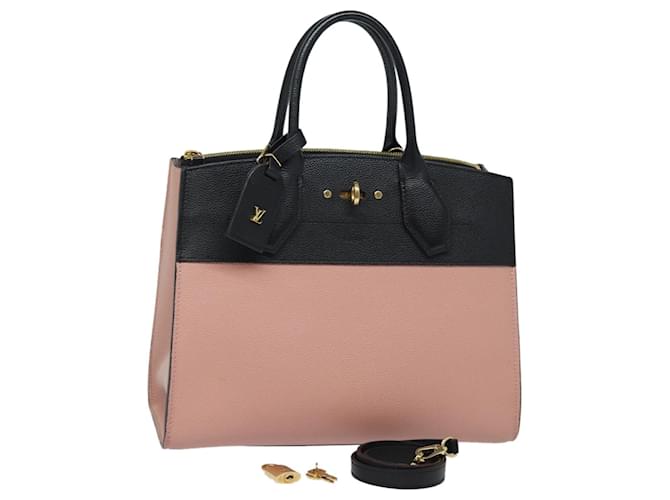 LOUIS VUITTON City Steamer PM Borsa a Mano Pelle Nera Magnolia M51590 Auth 81144A Nero  ref.1473146