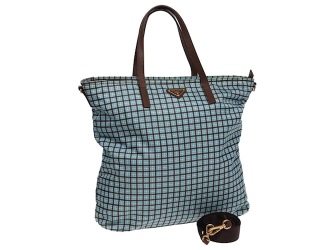 PRADA Bolso de mano de nylon 2 vías azul claro B2600G Auth 80981  ref.1473147