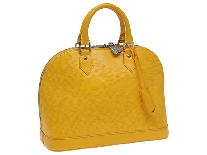 LOUIS VUITTON Epi Alma PM Bolsa de Mão Amarelo Citron M40619 LV Auth 80656 Dourado Couro  ref.1473167