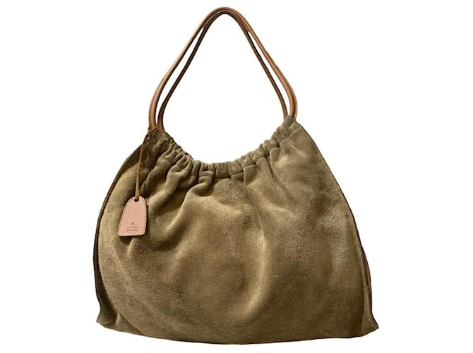 GUCCI suede bag period Tom Ford Cognac Olive green Leather  ref.1473292