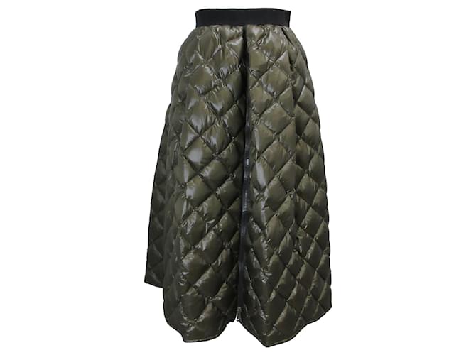 Moncler Olive Green Diamond Quilted Down Puffer Gonna Skirt Synthetic  ref.1473317