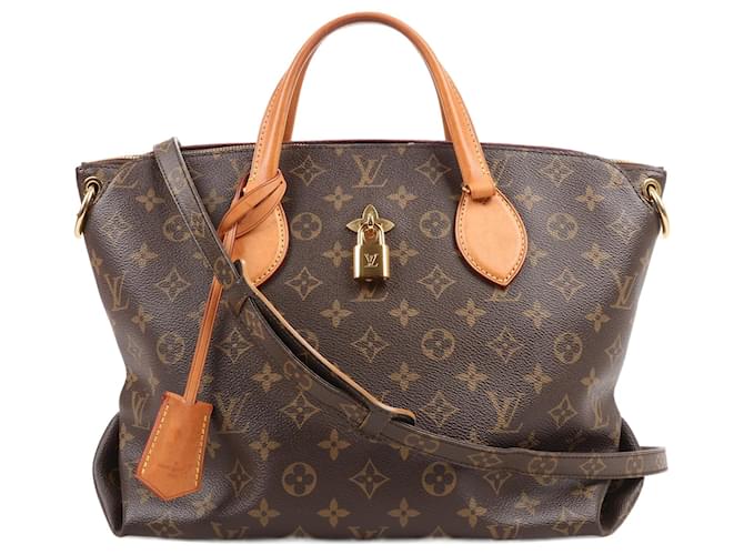 Louis Vuitton Monogram Canvas Flower Tote Zipped MM 2Way Handbag 