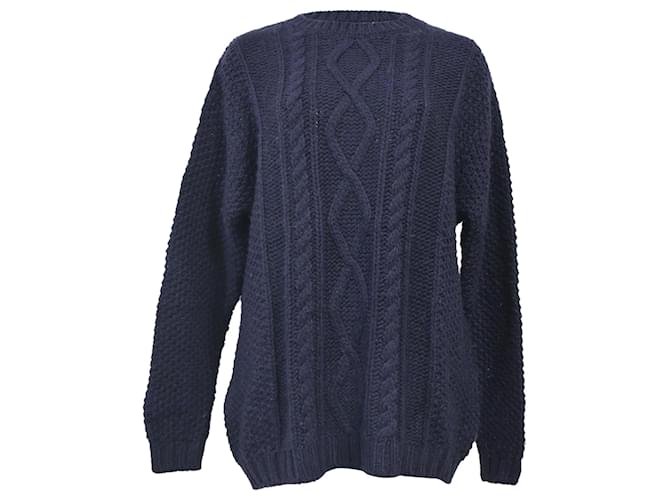 Miu Miu Knitted Sweater in Navy Blue Cashmere Wool  ref.1473450