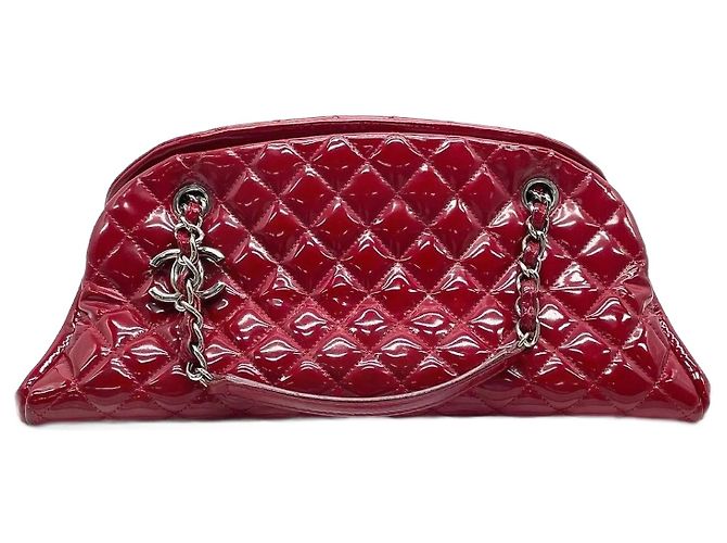 Bowling Chanel Handtasche Rot Lackleder