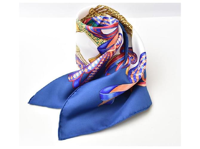 Hermès Hermes Silk Scarf Blue/White  ref.1473979