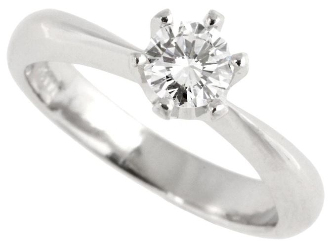 Autre Marque Platin-Diamantring PT900 0,325 ct Größe 7 Silber