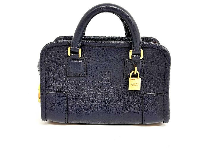Borsa a mano Loewe Micro Mini Amazona blu navy