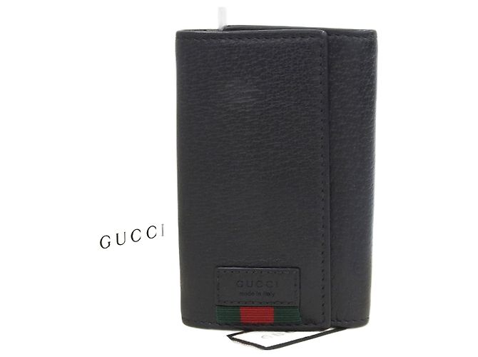 Gucci Leather Key Case 435297 496085 Black