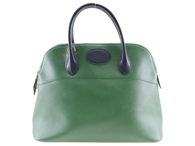 Hermès Sac à épaule en cuir Hermes Courchevel Bolide 35 en très bon état Vert  ref.1479061