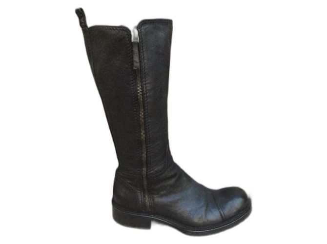 Sartore Black Leather Boots