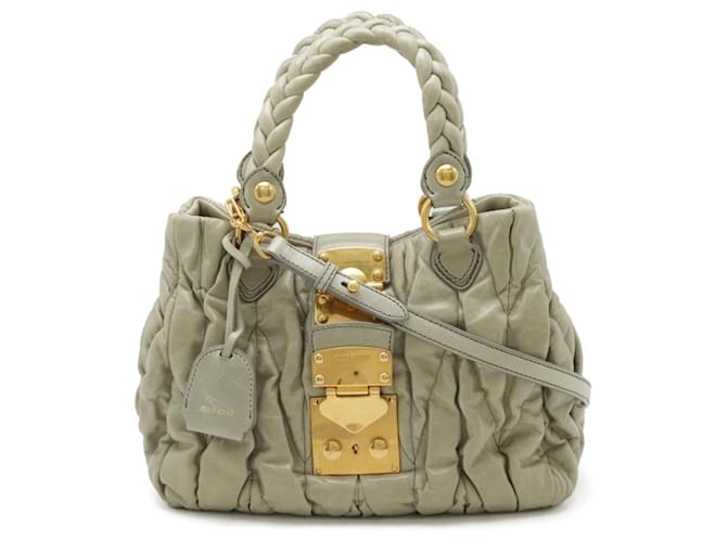 Miu Miu Matelasse Gathered Handbag Leather  ref.1479475