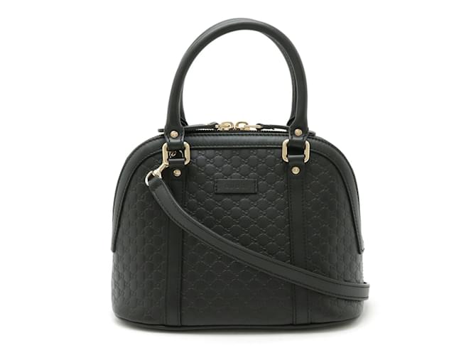 GUCCI Micro Guccissima Handbag Black Leather  ref.1479501