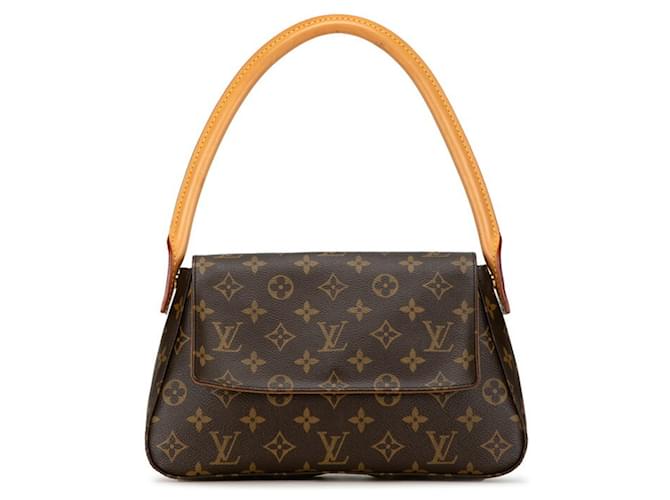 Louis Vuitton Monogram Looping Shoulder Bag Brown Leather Plastic  ref.1479508