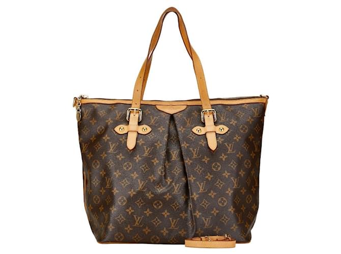 Louis Vuitton Monogram Palermo GM Tote Bag Braun Leder Kunststoff  ref.1479517