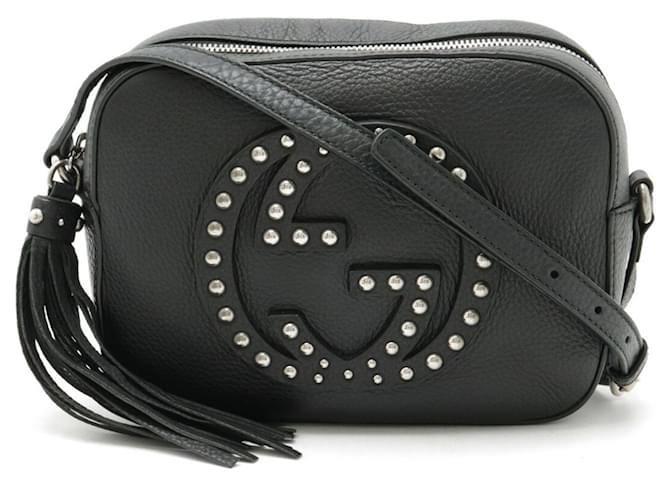 Bolsa Gucci Soho Disco com tachas Preto Couro  ref.1479562