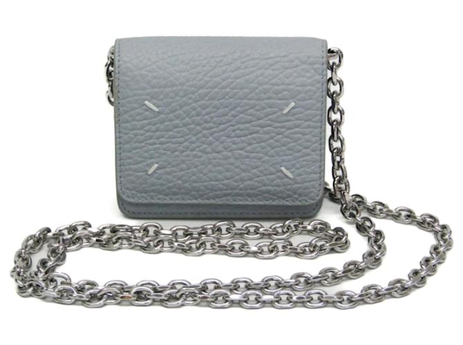 Maison Martin Margiela Portafoglio in pelle blu chiaro con