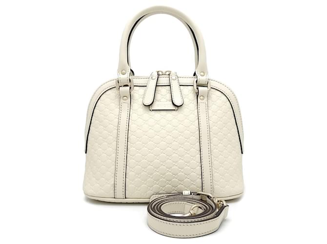 Bolso de mano 2 en 1 Micro Guccissima de Gucci Blanco roto Cuero  ref.1479853