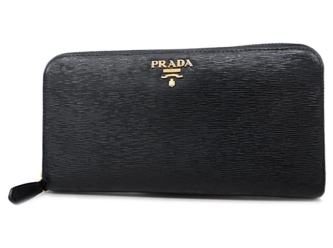 Prada Vitello Schwarz Leder  ref.1479973