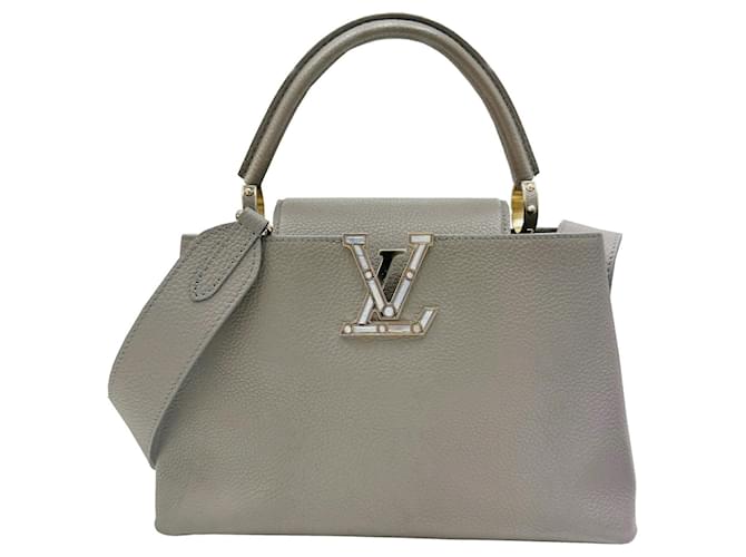 Capucines Louis Vuitton Castaño Cuero  ref.1480021