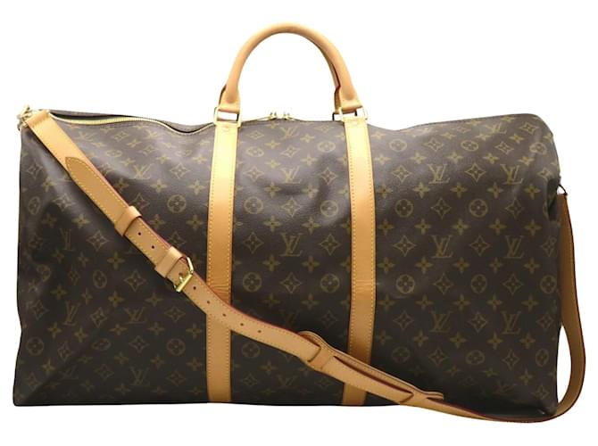 Louis Vuitton Keepall Bandoulière 60 Marrone Tela  ref.1480111