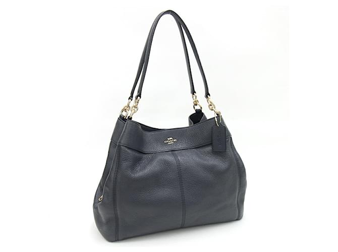 Coach Navy blue Leather  ref.1480248