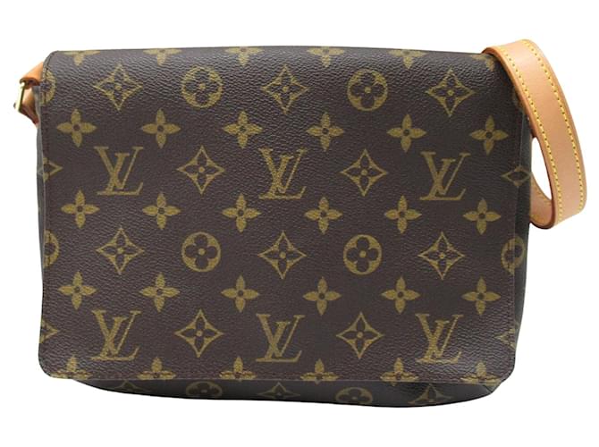 Louis Vuitton Musette Tango Marrom Lona  ref.1480288