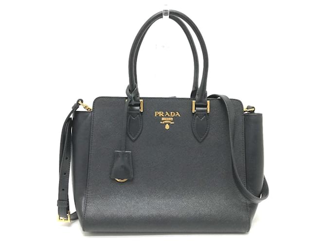 Prada Saffiano Schwarz Leder  ref.1480409