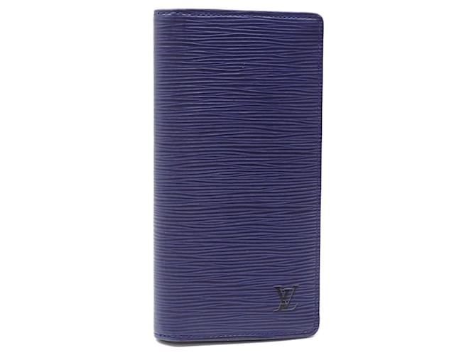 Louis Vuitton Bi-fold Long Wallet Navy blue Monogram Leather Cloth  ref.1480491