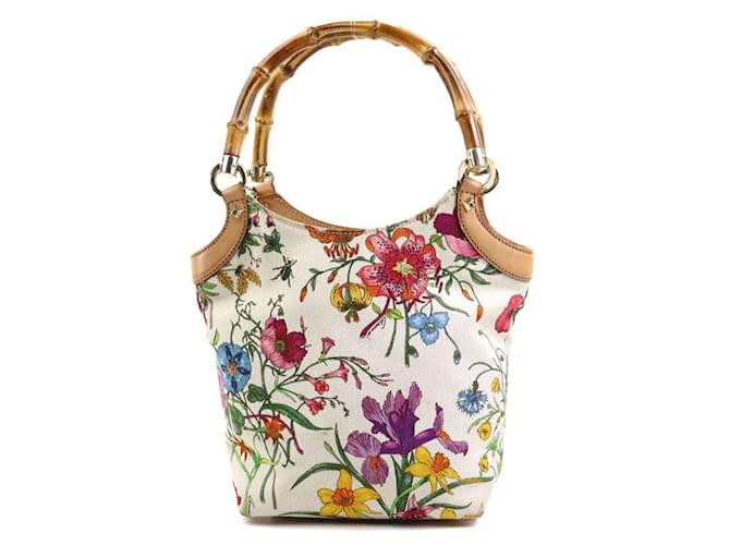 Gucci Handbag Bamboo Flora Canvas Multiple colors Cloth  ref.1480505