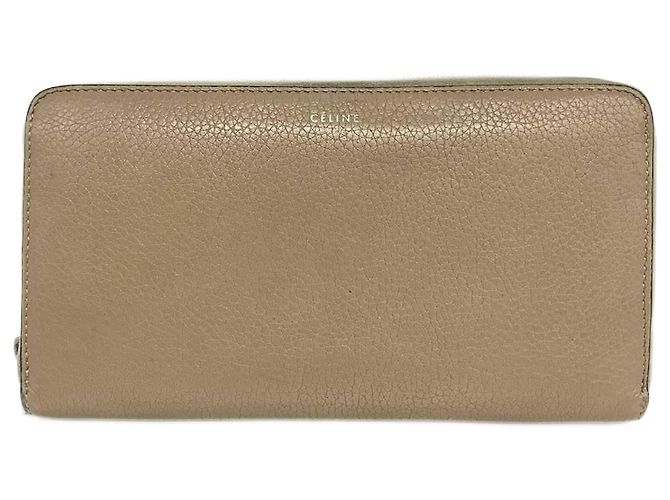 Céline Celine Beiger Leder Rundzip Langgeldbörse