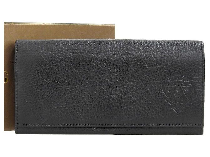 Gucci Leather Bifold Long Wallet Black