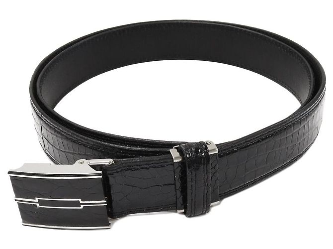 Autre Marque Cinto de crocodilo Preto