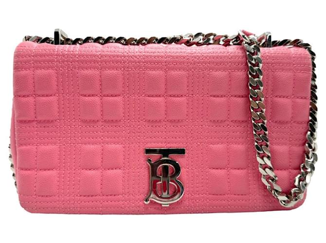 Borsa a spalla in pelle rosa Burberry  ref.1481484