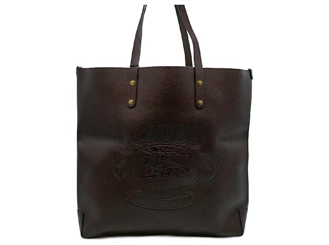Burberry Leather Tote Bag in Wine Red Dark red ref.1481869 Joli Closet