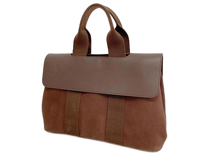 Hermès Sac à main Hermes Valparaiso PM Tissu Marron  ref.1482337